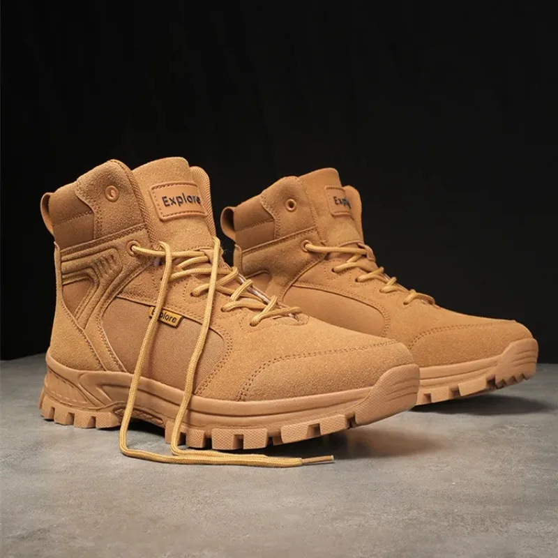 Stivali da arrampicata su roccia alti traspiranti in rete patchwork tinta unita antiscivolo resistenti all'usura neutri