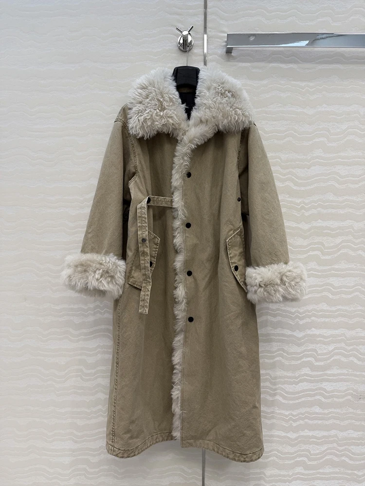 

Новая осенне-зимняя женская модная зеленая комфортная верхняя одежда: парка-пуховик с пуговицами, карманами и поясом