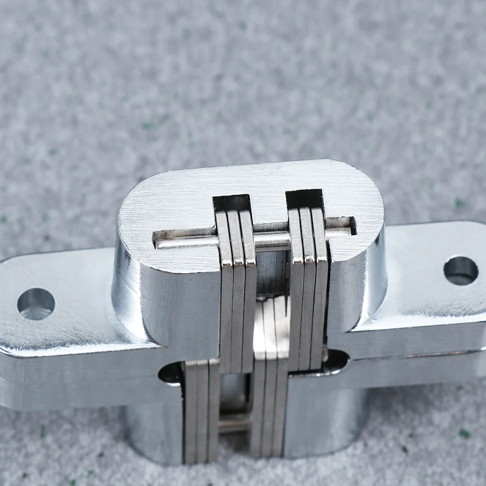 

2Pcs Concealed Hinge 304 Stainless Steel Folding Door Hardware Durable Hidden Cross Hinge for Cabinet Mobile Door Buffet Table