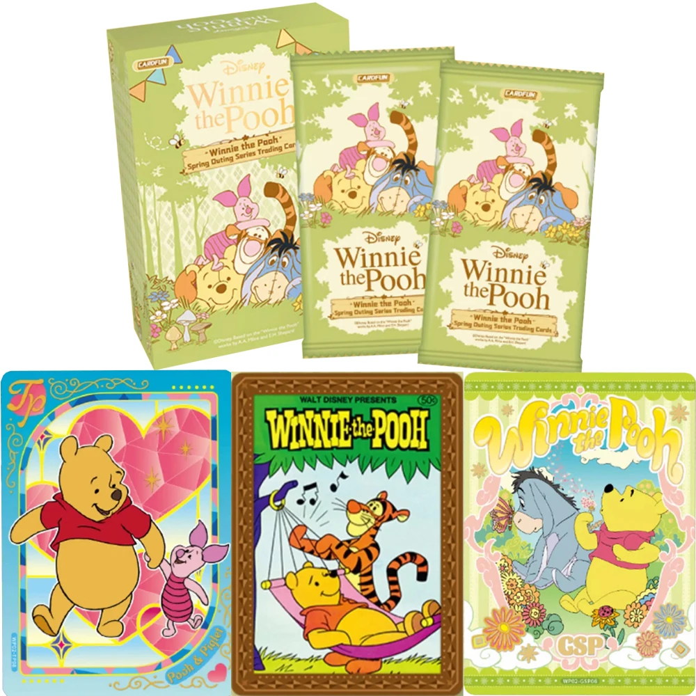 Genuine Winnie The Pooh Cards Healing Companion Season Spring Outing Chapter Disney Series Animation Collection Card Toys Gifts