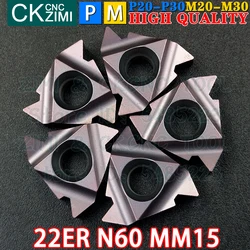 22ER N60 MM15 Carbide Inserts External Thread Threaded Inserts Tools MMT22ER N60 CNC Machine Metal Lathe Turning Cutter Tools