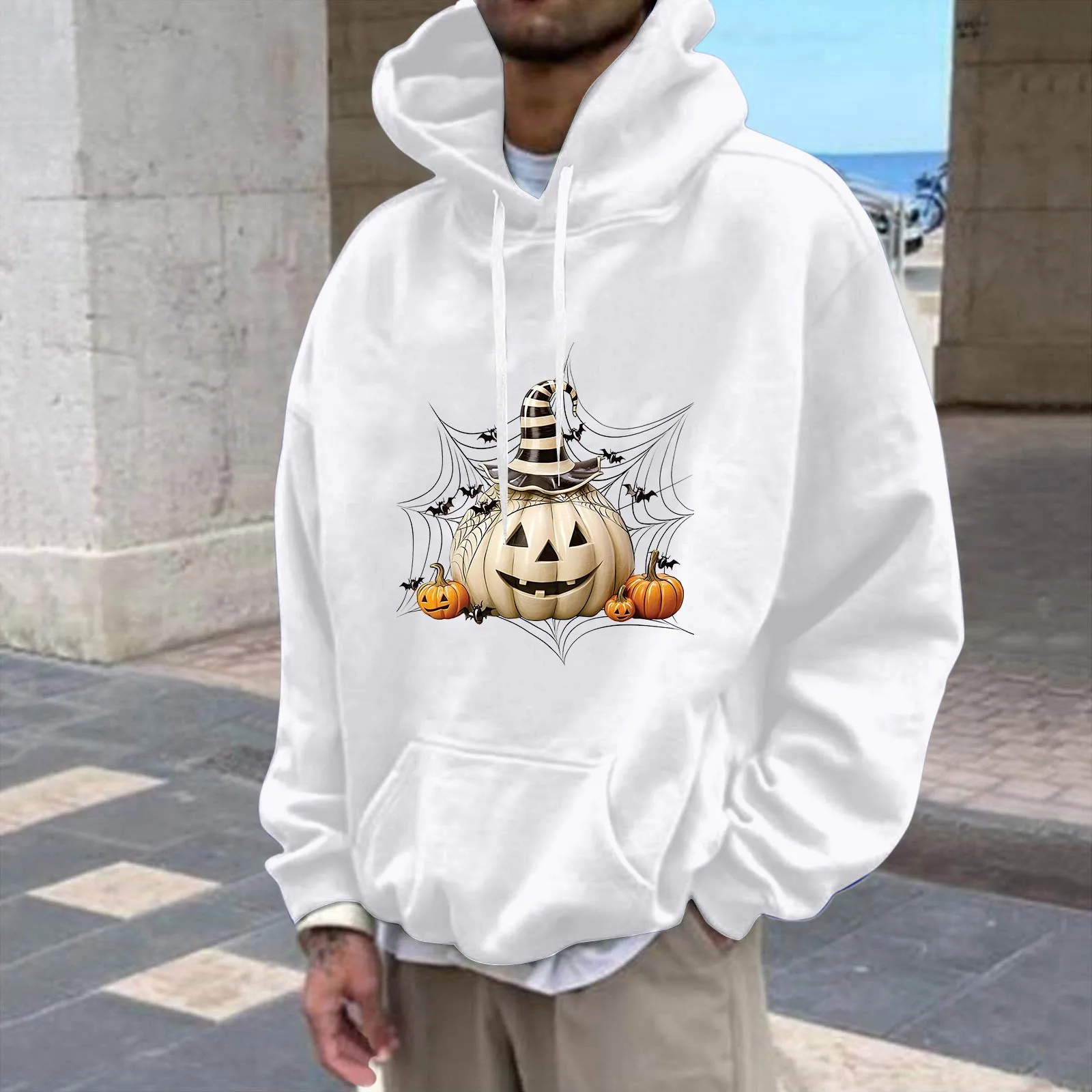 

Halloween Fashion Loose Casual Hoodie For Men Hoodie with Zipper Men