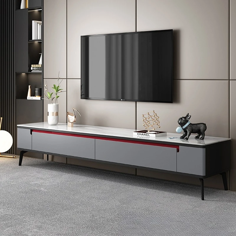 

Minimalist rock slab coffee table TV cabinet combination living room furniture size apartment customization