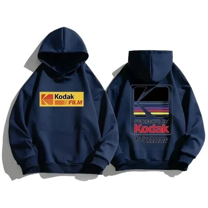 2025 Hot Sale Men's Hoodie Kodak Men's Women's Fashion Simple Long Sleeve Sweatshirt Autumn Winter Street Trend Large Hoodie