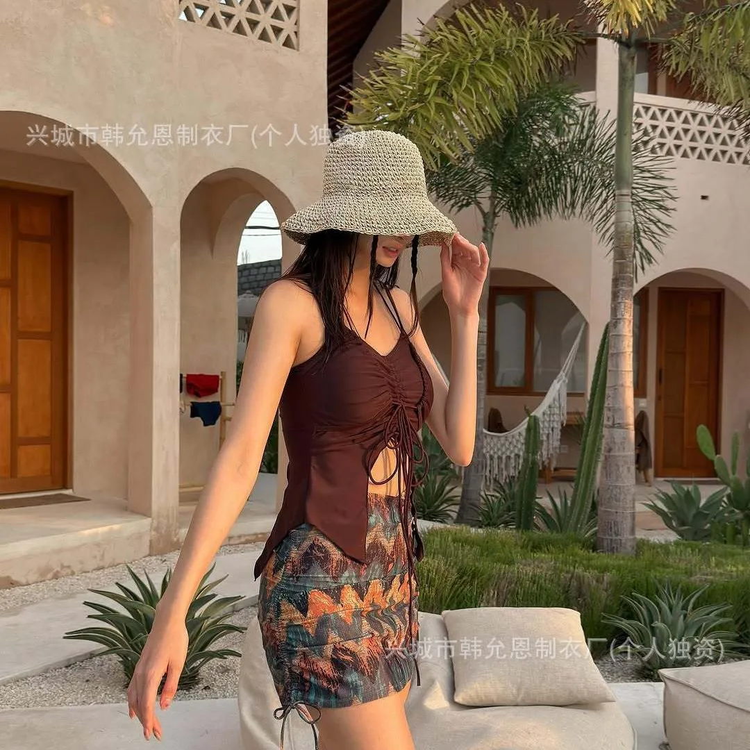 

Pure Desire Girl Bikini Swimsuit Separate Vintage Sexy Swimwear Dress Style Conservative Photography Beautiful Hot Spring Vacati