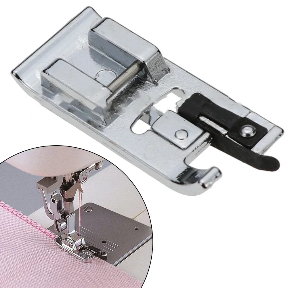 Overlock Overedge Overcasting Sewing Machine Presser Rolled Hem Foot Tool For Low Shank Snap-On Singer Brother