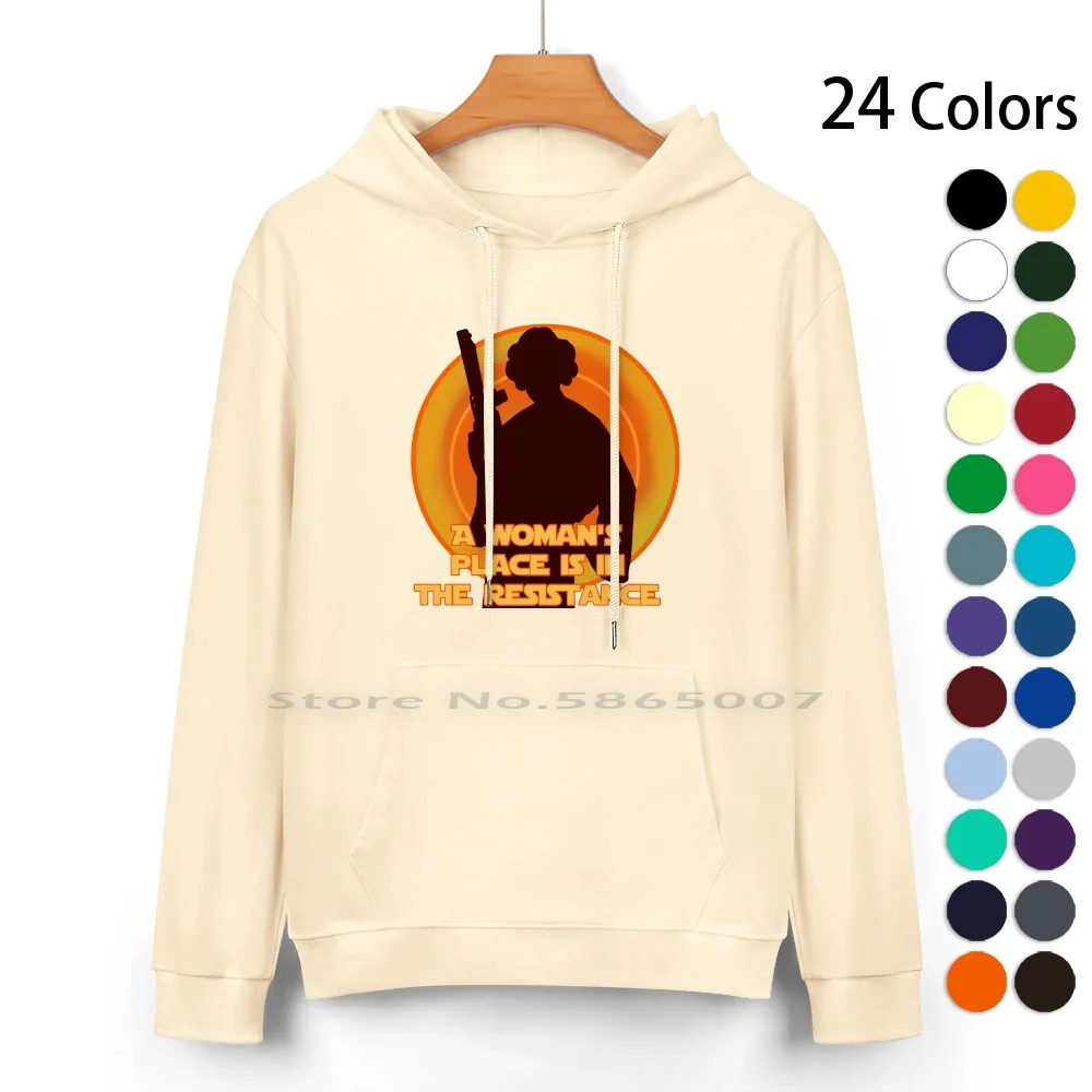 The Resistance Pure Cotton Hoodie Sweater 24 Colors Feminism Resistance Leia Princess Wars Stop Star 1970s Tumblr Meme Girl