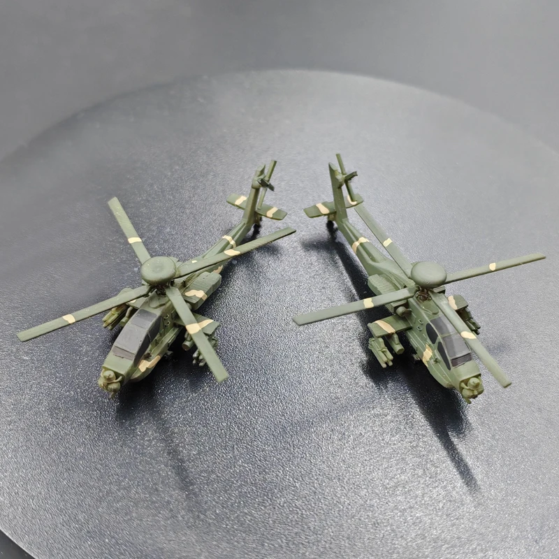 2 шт. цветные AH-64 вертолетные оружие модель 1/400 1/350 масштаб миниатюрные армейские основные вооруженные вертолеты для DIY украшения хобби