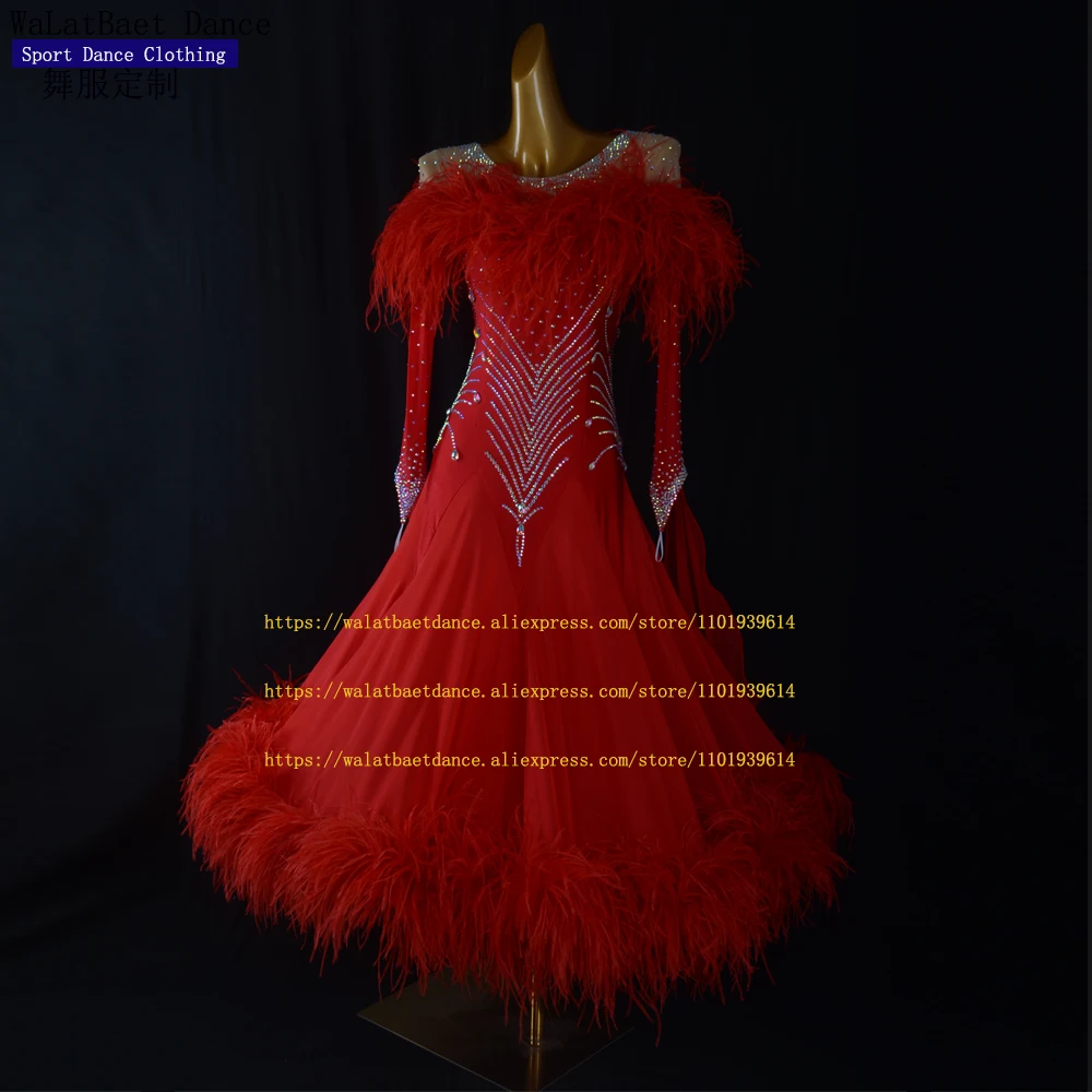 

Free Customized Standard Ballroom Dancing Dress Women High Quality Flamenco Waltz Stage Skirt Ballroom Competition Dance Dresses