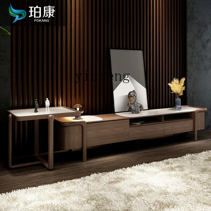 

light luxury coffee table TV cabinet combination simple modern living room home simple rock slab furniture