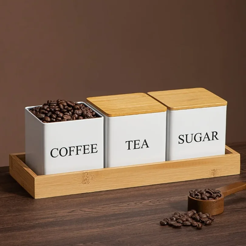 500ml Zwart-witte doos met dek - Tea Coffee Sugar Container recensie en prijs