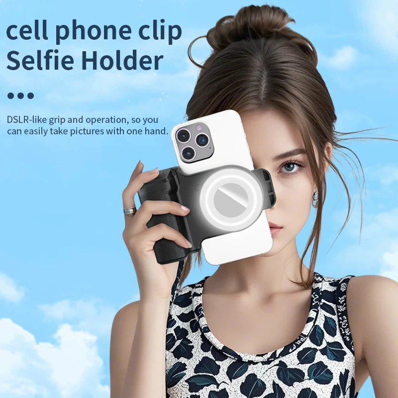 Desiontal Grip Smartphone Handheld Selfie Booster Hand Grip Bluetooth Remote Control Phone Shutter for iPhone Android