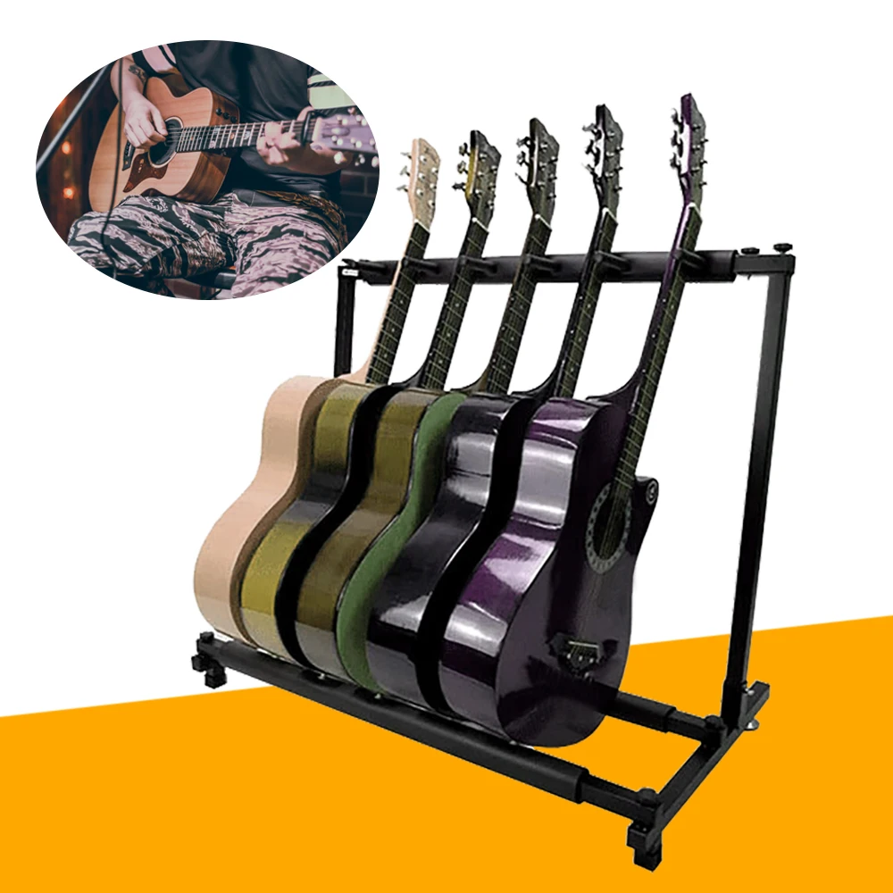 5-Way Guitar Stand Universal Fit Multistand Guitar Stand with Multiple Holders Guitar Holder for Guitar Collector Gift