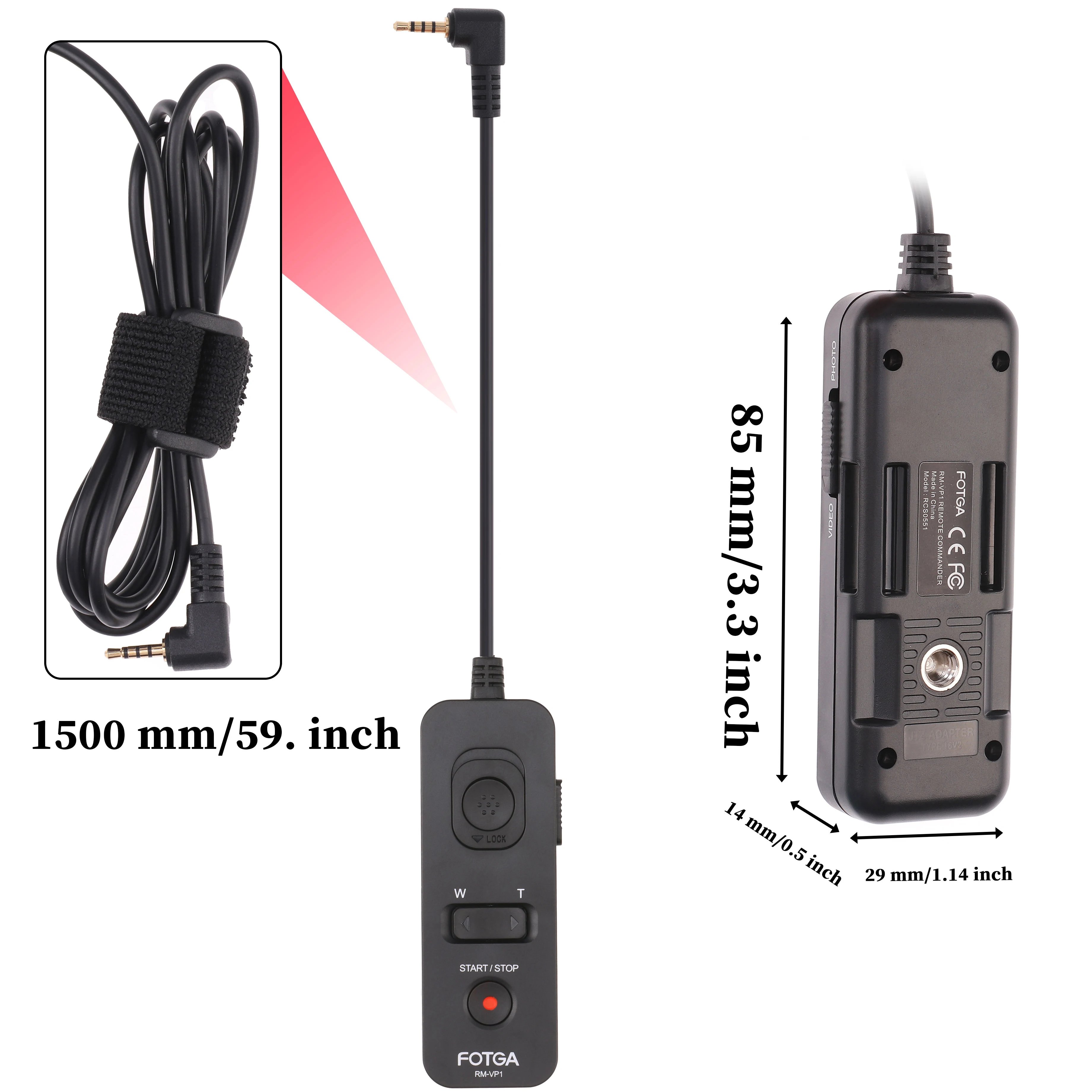 FOTGA RM-VP1 Remote Control Shutter Cord for Panasonic GH6 GH5 GH4 GH3 DMW-RSL1/RS1 Camera