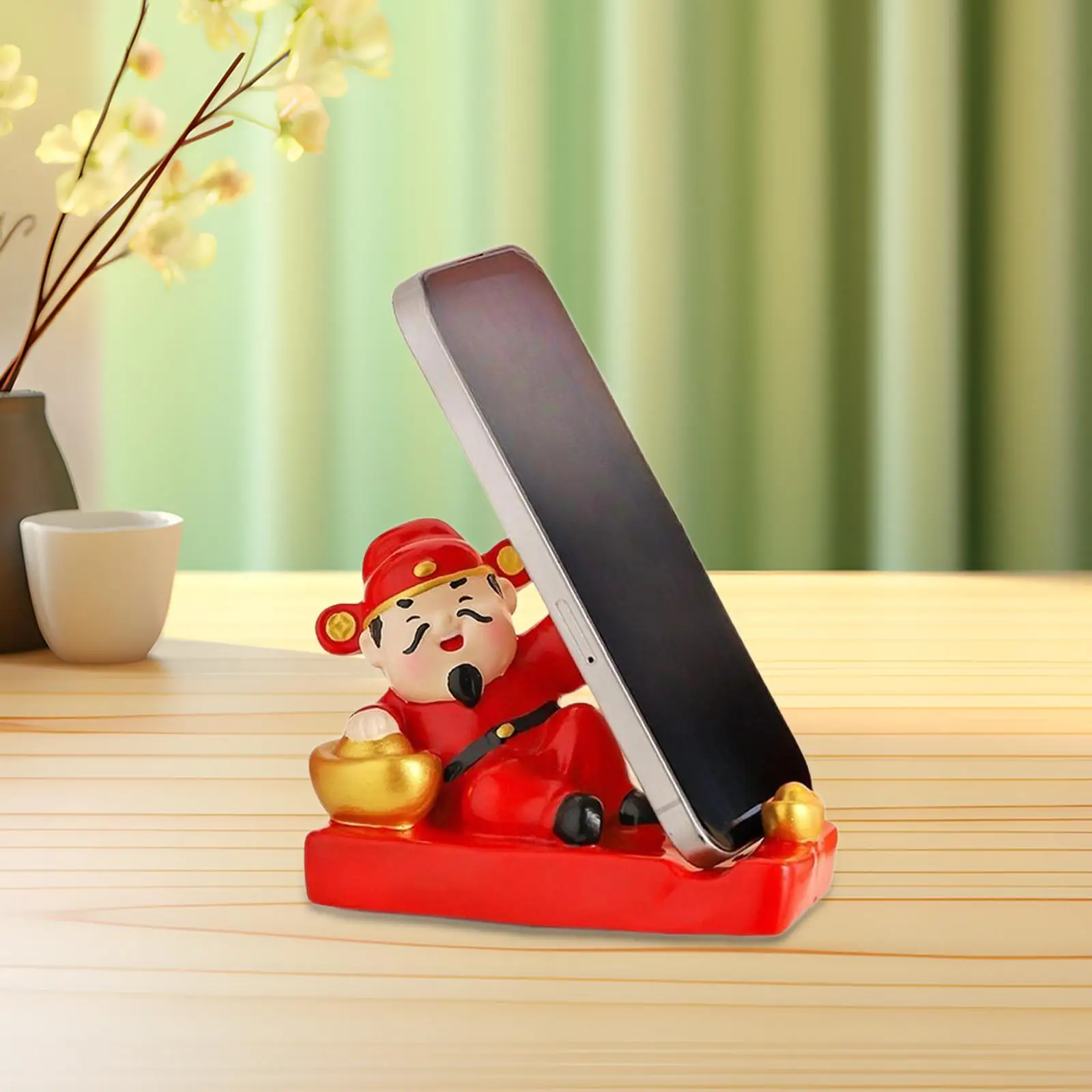 Lucky Fortune Figurine Phone Stand Unique PVC Desk Decoration Smartphone Holder for Coworkers Office Home