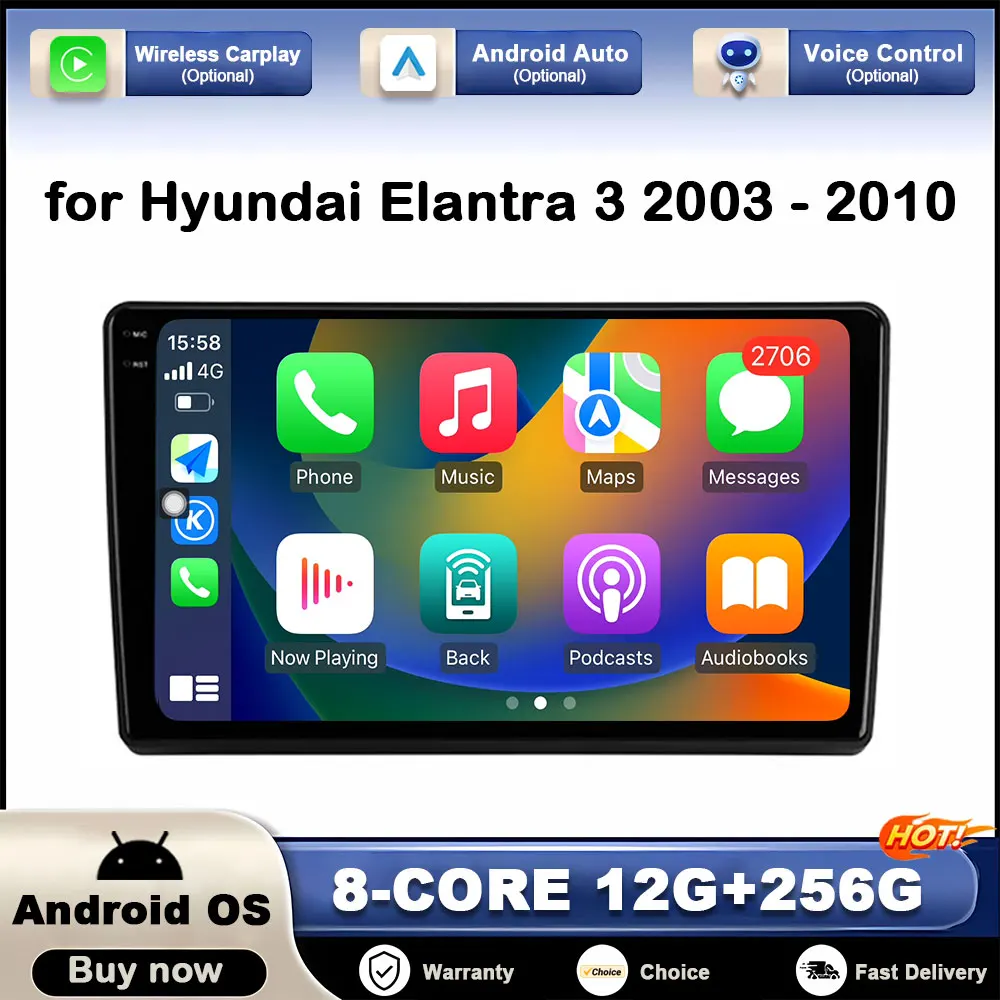 

9 inch Android OS for Hyundai Elantra 3 2003 - 2010 GPS Navigation Car Multimedia Video Player DSP Stereo Autoradio WiFi BT WIFI