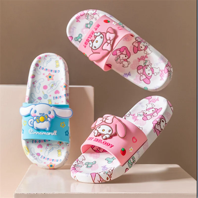 

Sanrio Slippers Hello Kitty Kuromi Cartoon Printed Outdoor Slipper Cinnamoroll My Melody Anti Slip Slippers Summer Holiday Gifts