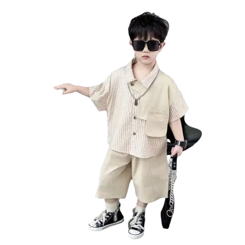 New Boy 2 pcs Clothing Set   Kids Clothes Suits Children Clothes Sets Baby Outfits Summer 25-001