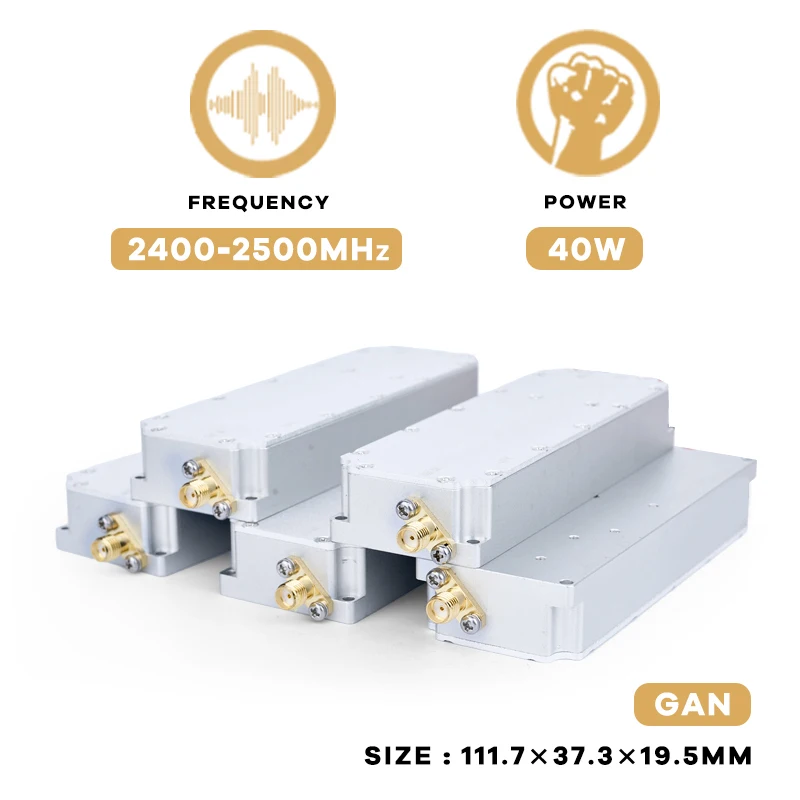 

40W 2400-2500MHz 2.4G WIFI FPV Anti Drone Module GaN PA Jamming Interceptor UAV Shielding Device Blocking Defence System