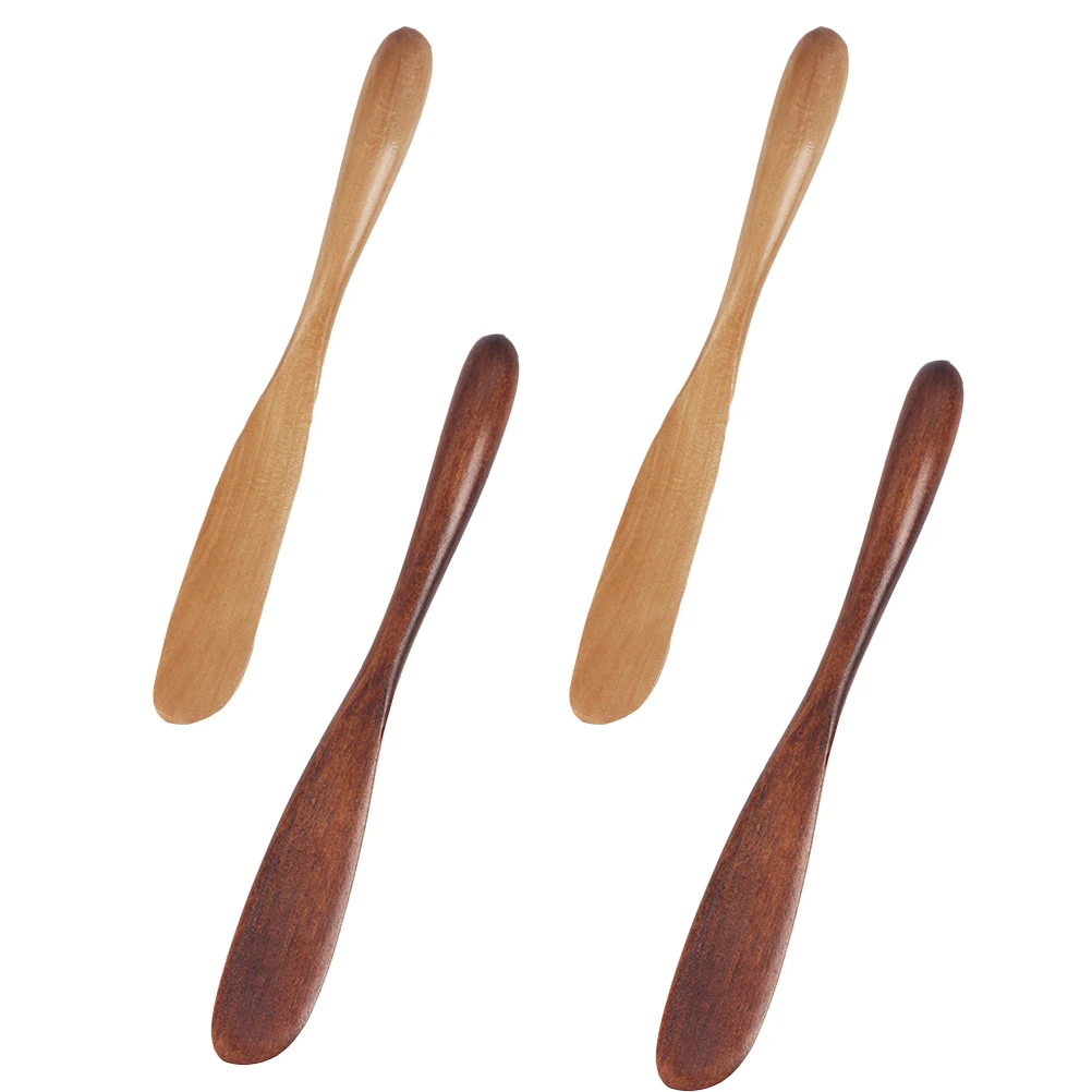 Raspadores de maquillaje de madera, herramientas prácticas y duraderas para crema Facial, aplicador de máscara, espátula, raspadores agitar fáciles de limpiar, cuidado de la piel, 4 Uds.