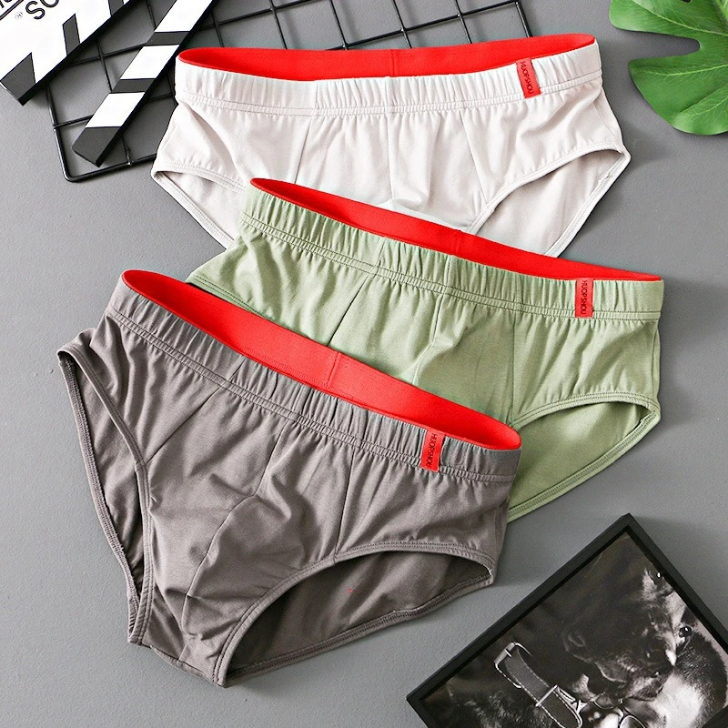 New Men\'s Pure Cotton Briefs High Quality Comfortable Underpants Breathable Shorts Underwear Lingerie Panties Underpants