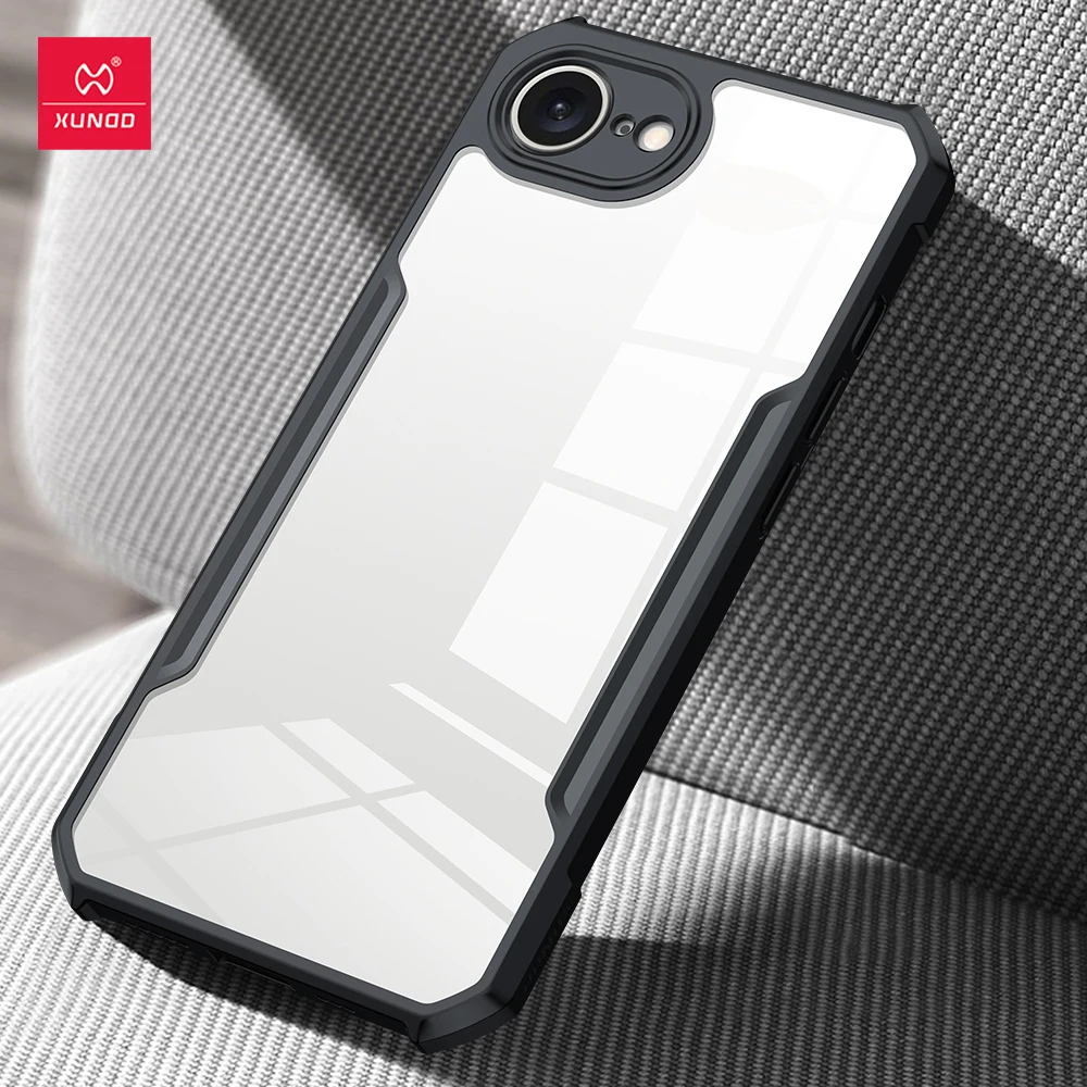 Чехол Xundd для iPhone 17e 16e, противоударный с воздушными подушками, защитный чехол из PC+TPU, не желтеет, не оставляет отпечатков пальцев