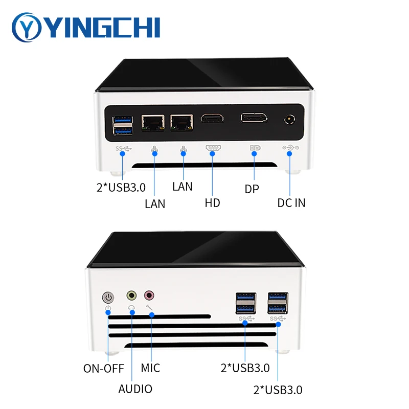 YINGCHI PC Mini Intel Core 11 I5 1135G7 I7 1165G7 2 LAN DP dan HD Port Ganda Komputer Desktop Kantor Rumah