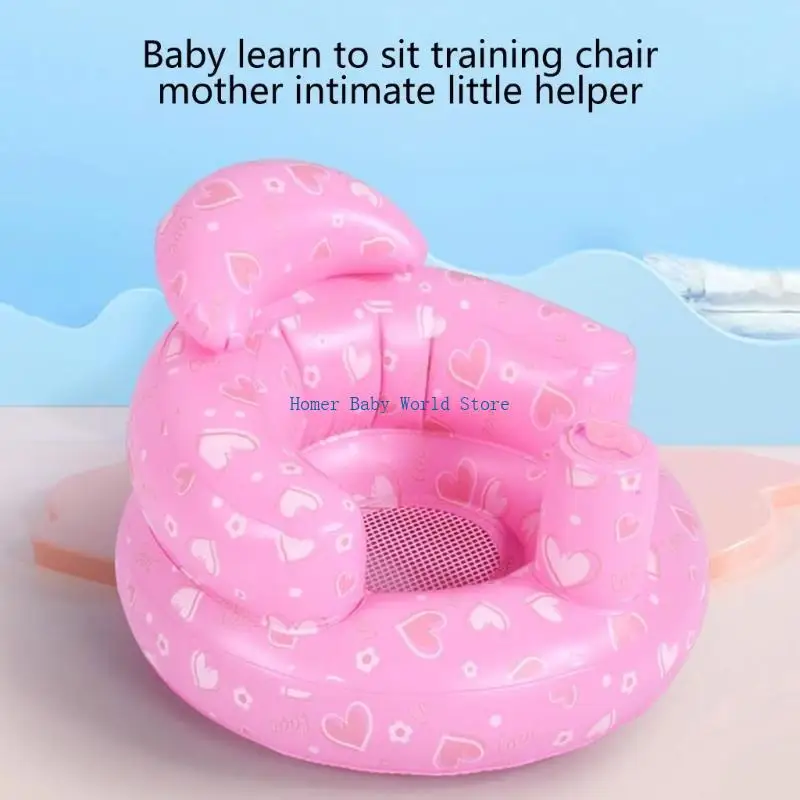 B2QD مقاعد أريكة قابلة للنفخ آمنة للأطفال، كرسي أرضي محمول للرضع قابل للنفخ #4