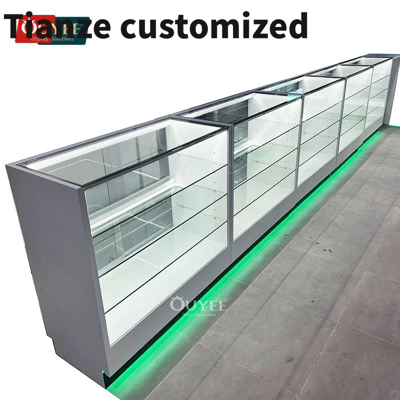 Customized-High Quality Dispensary Shop Counter Custom Counter Showcase Glasses Cigarettes Racks Show Smoke Shop