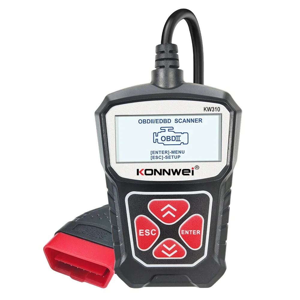 Диагностический сканер KONNWEI KW310 OBD2 для автомобилей, инструмент для сканирования EOBD, считыватель кодов неисправностей двигателя DTC, тестер напряжения, встроенный динамик