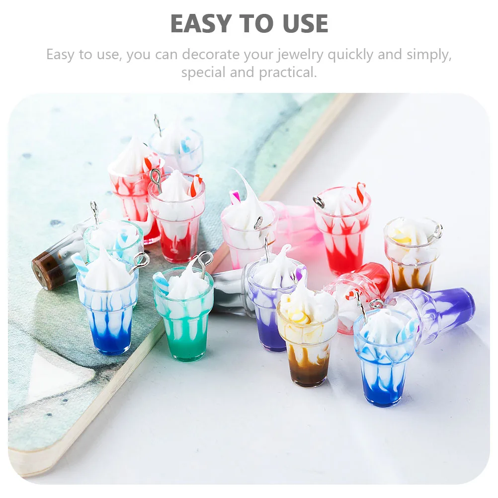 

20 шт., смоляные подвески для чашек мороженого, подвески для изготовления ювелирных изделий, подвески «сделай сам», прочный, практичный, стильный внешний вид
