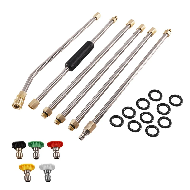 1 Set 4000 PSI Pressure Washer Wand Extension Kit 90Inch/7.5Ft Power Washer Replacement 1/4 Inch Quick Connect With 5 Pressure W