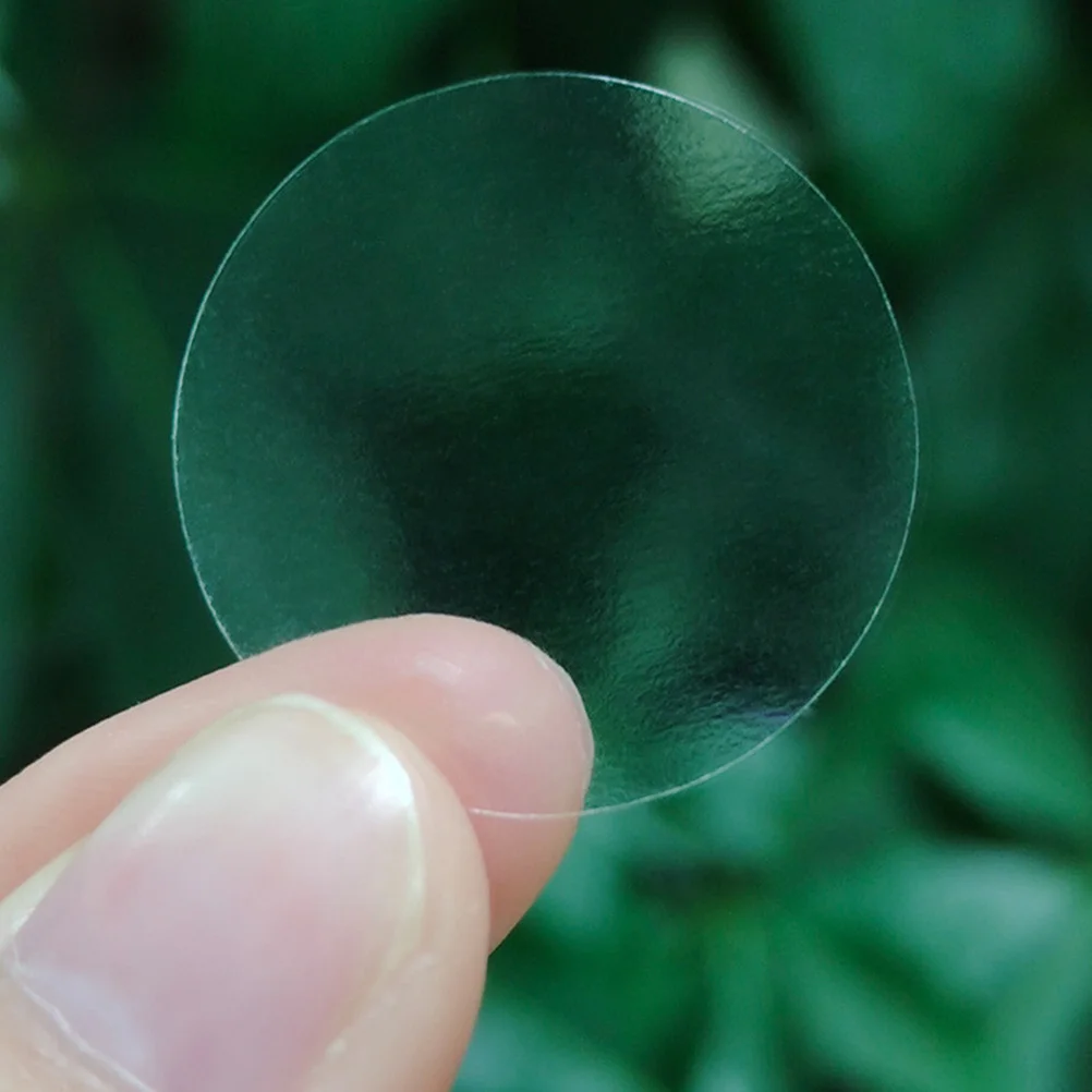 2 Rolls Clear Transparent Round Sealing Stickers Adhesive Packaging Label Stickers for Gift Wrapping Party Clear Round Sticker