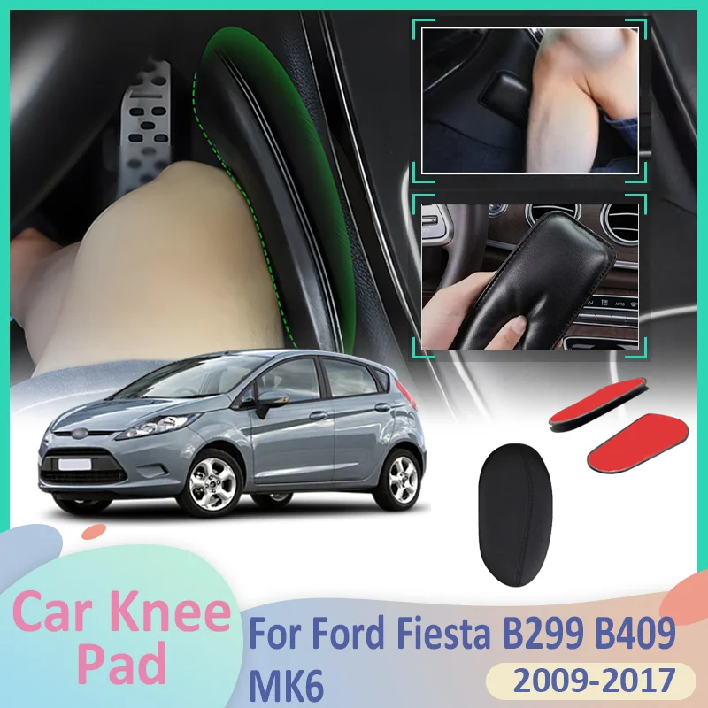 

For Ford Fiesta B299 B409 MK6 2009~2017 2010 2012 Car Leg Knee Pad PU Foot Lether Center Control Elbow Cushions Armrest Interior