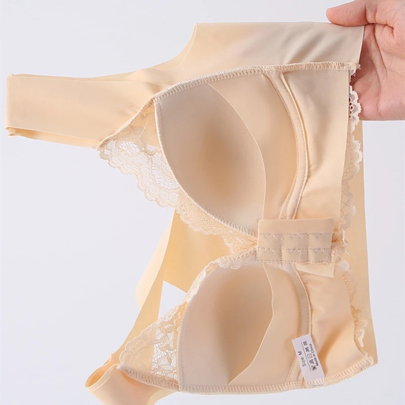 Dámské spodní prádlo s nastavitelnou velikostí, bez ocelových kroužků, přední přezka, vesta, krajka, sbalení, krásná podprsenka s podprsenkou - náhled 6