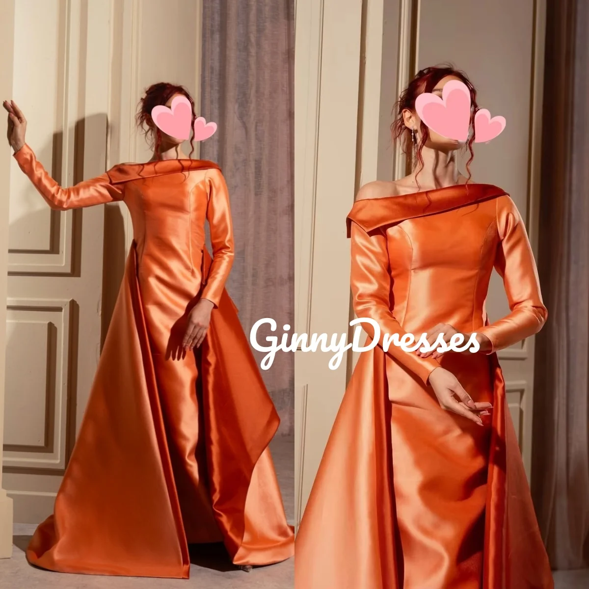 

Бальные платья Колонна Вечернее платье на заказ на одно плечо длиной до пола, атласная молния с длинными рукавами, роскошные платья на день рождения