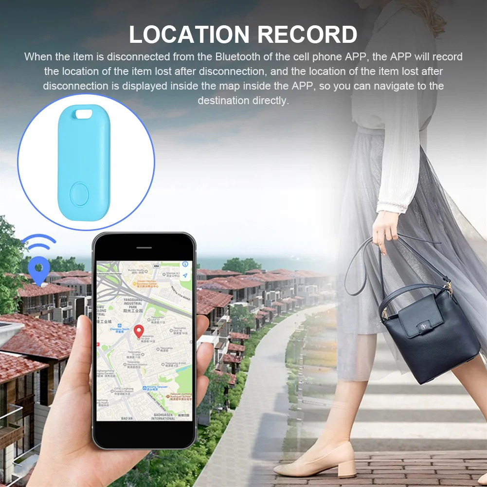 Bluetooth-Compatible Smart GPS Locator Battery Operated Wireless Child Bag Wallet Finder APP Anti Lose Reminder for Android 8+