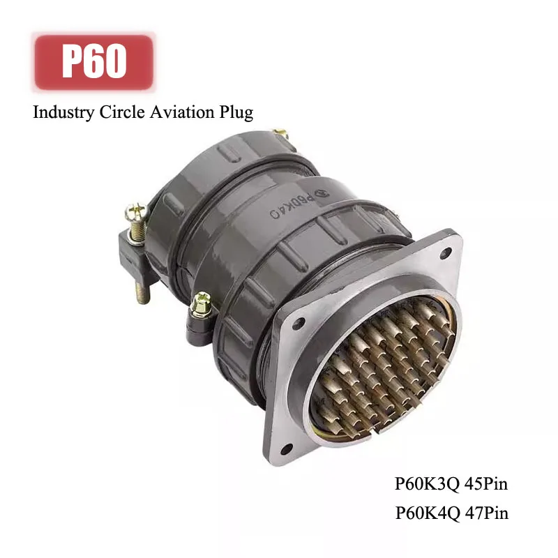 

1pc P60 Aviation Plug Connector Metal 45Pin 47 Pin Circular Connector Aviation Plug Socket Hight Current Voltage Connectors