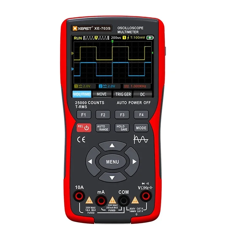 XEAST XE-703S Multi-Function Oscilloscope 2 ช่อง 50MHz 280MS อัตราการสุ่มตัวอย่าง 3 ใน 1 เครื่องกําเนิดสัญญาณ Oscilloscope มัลติมิเตอร์