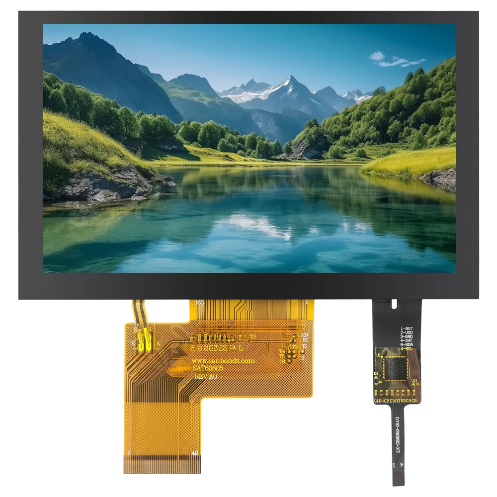 5 Inch TFT LCD Display Module 800*480 RGB IPS 40Pin 3.3V ILITTEK Driver 500 Illumination Capacitive Resistance Touch Screen