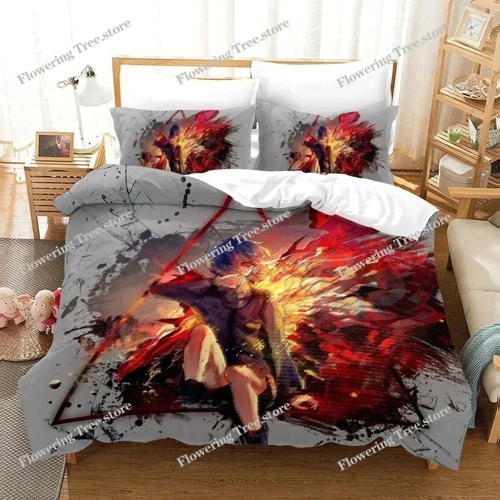 

3D Printed Cartoons Tokyo Ghoul Kaneki Ken Bedding Set Duvet Cover Double Twin Full Queen King Adult Kids Bedclothes Quilt Cover