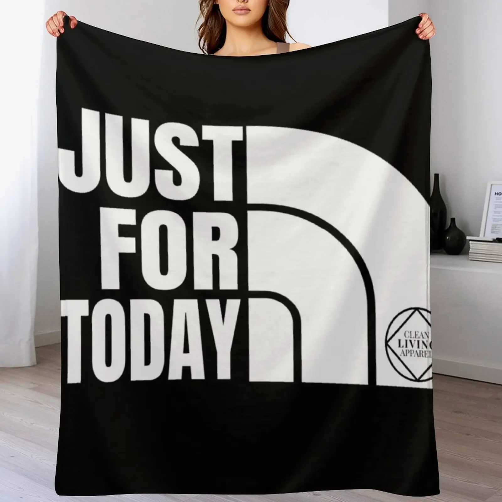 Just For Today Narcotics Anonymous NA Gift Throw Blanket Shaggy Furry Soft Blanket for Bedroom Living Room