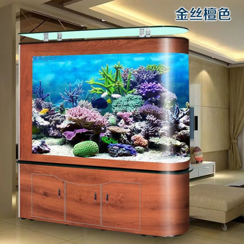 Bottom filter bullet head fish tank integrated fish tank, high-end household floor-standing screen, fully automatic cleaning, pu