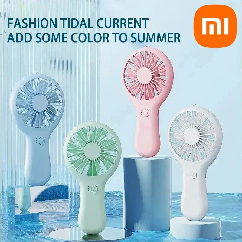 Xiaomi Mini Handheld Small Fan ricarica USB portatile 3 velocità High Wind Desktop Office Travel Pocket Fan studente silenzioso Chroma