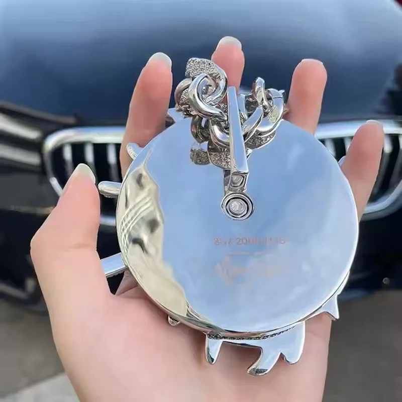 Custom White Gold Plating Sterling Silver Rotatable Pendant Vvs Moissanite Diamond Hip Hop Iced Out Necklace Chain Jewelry view 2
