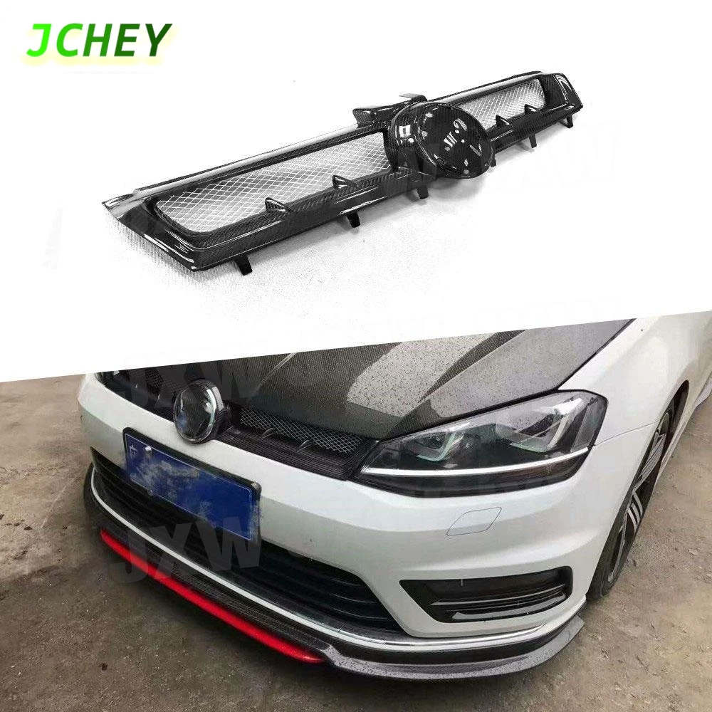 

JCHEY Высококачественная решетка переднего бампера автомобиля из углеродного волокна для Volkswagen VW Golf 7 MK7 Standard GTI R 2014-2017 автомобиля