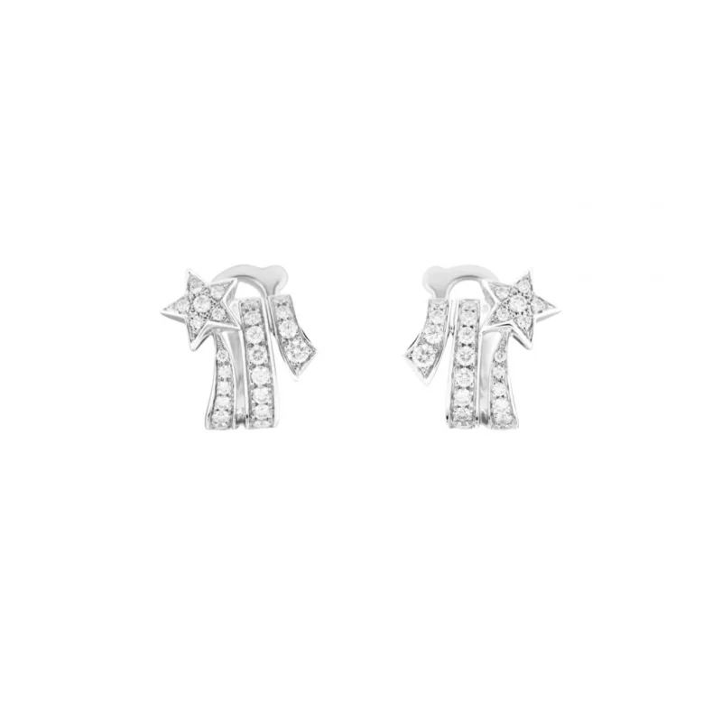 925 sterling silver inlaid with stylish and elegant comet star ear clips No piercing required