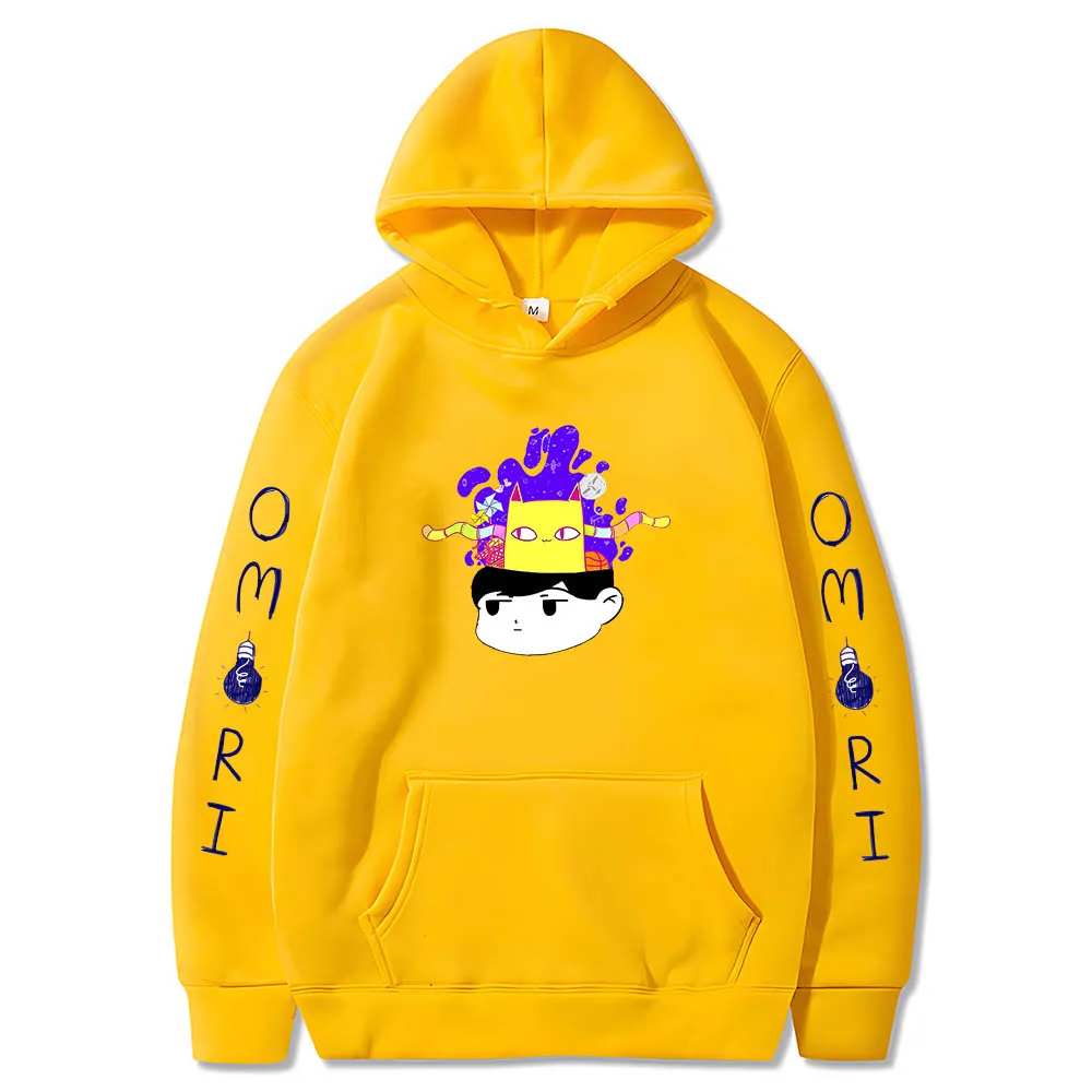 Omori Sunny Basil Hero Mari Kel Japanese Cartoon Hoodies Warm Clothes Anime Sweatshirts Pocket Unisex Pullovers Fleece Sudadera