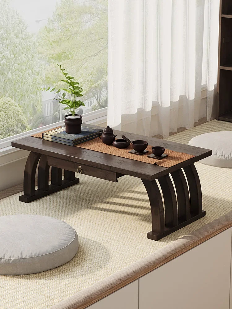 Small table with bay window Chinese-style kang table home nanzhu tatami table,small coffee table, low table for studyin onthebed