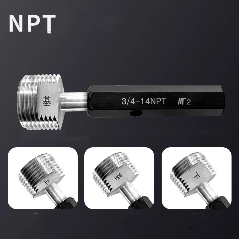 1pcs Taper Pipe Thread Plug Gauge  / Thread Ring Gauge Measure Tool NPT1/16-27 3/8-18 1/4-11.5 NPT2